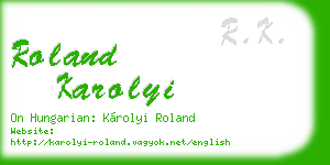 roland karolyi business card